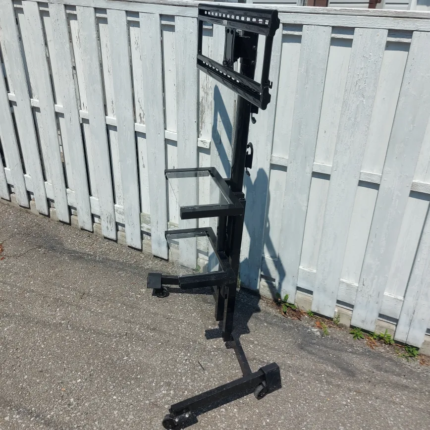 Rolling TV Stand with Shelves - Black image indicator(2)