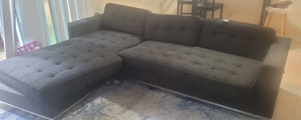 Grey Sectional Sofa - Gently Used - photo 4