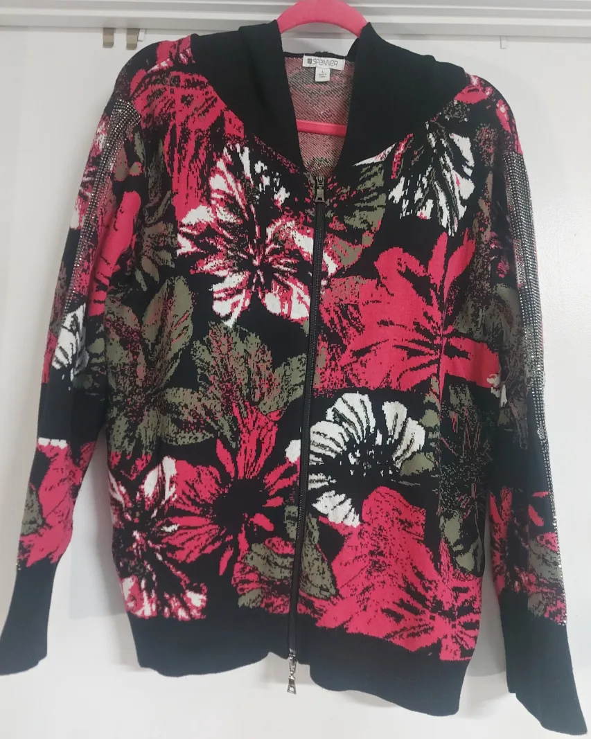 Spanner Floral Print Zip-Up Hoodie thumbnail