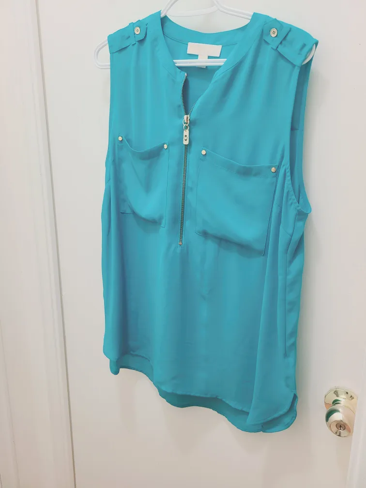 Michael Kors Teal Sleeveless Top - XL thumbnail