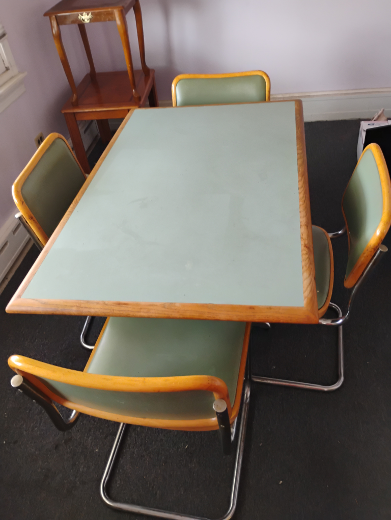 Vintage Dining Table with 4 Chairs