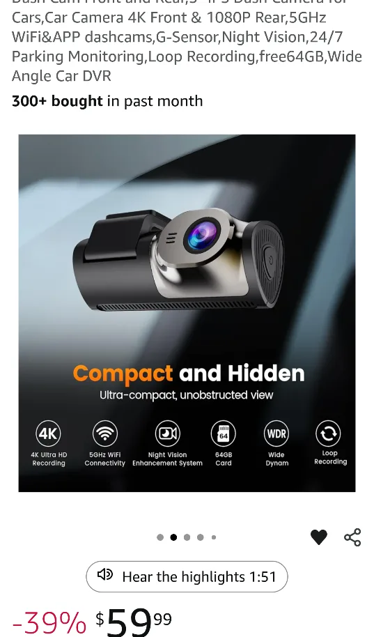 Dargyuncen M7 Dual Lens Car DVR - New in Box! image indicator(5)