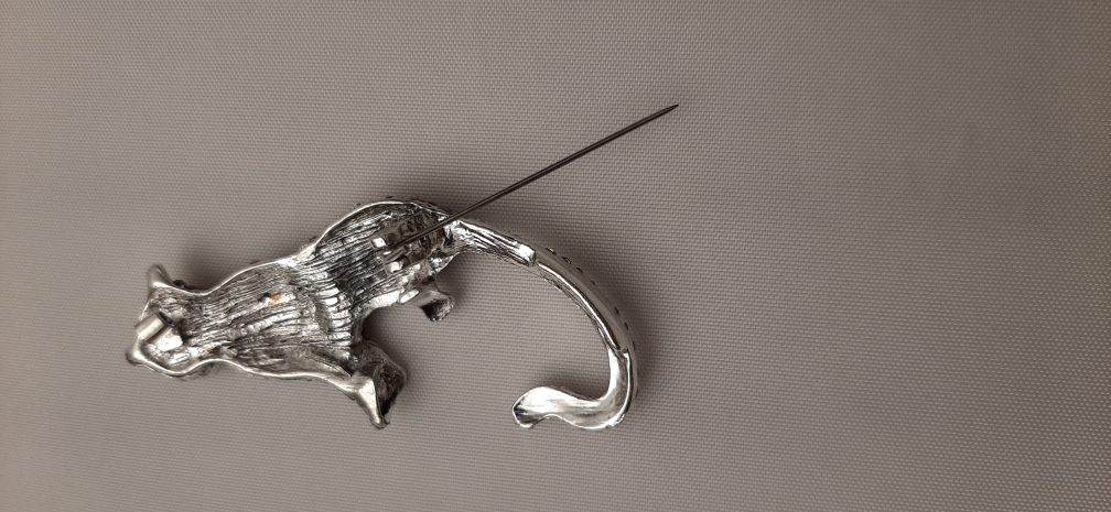 Pink Rhinestone Panther Brooch - photo 5