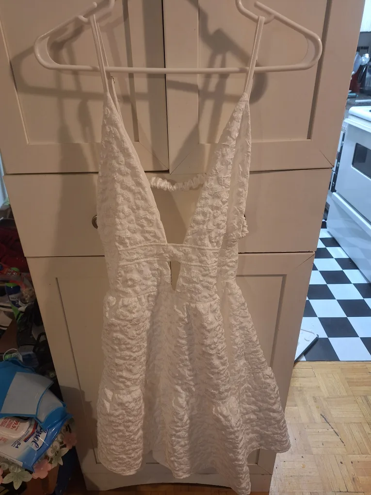 White Textured Mini Dress thumbnail