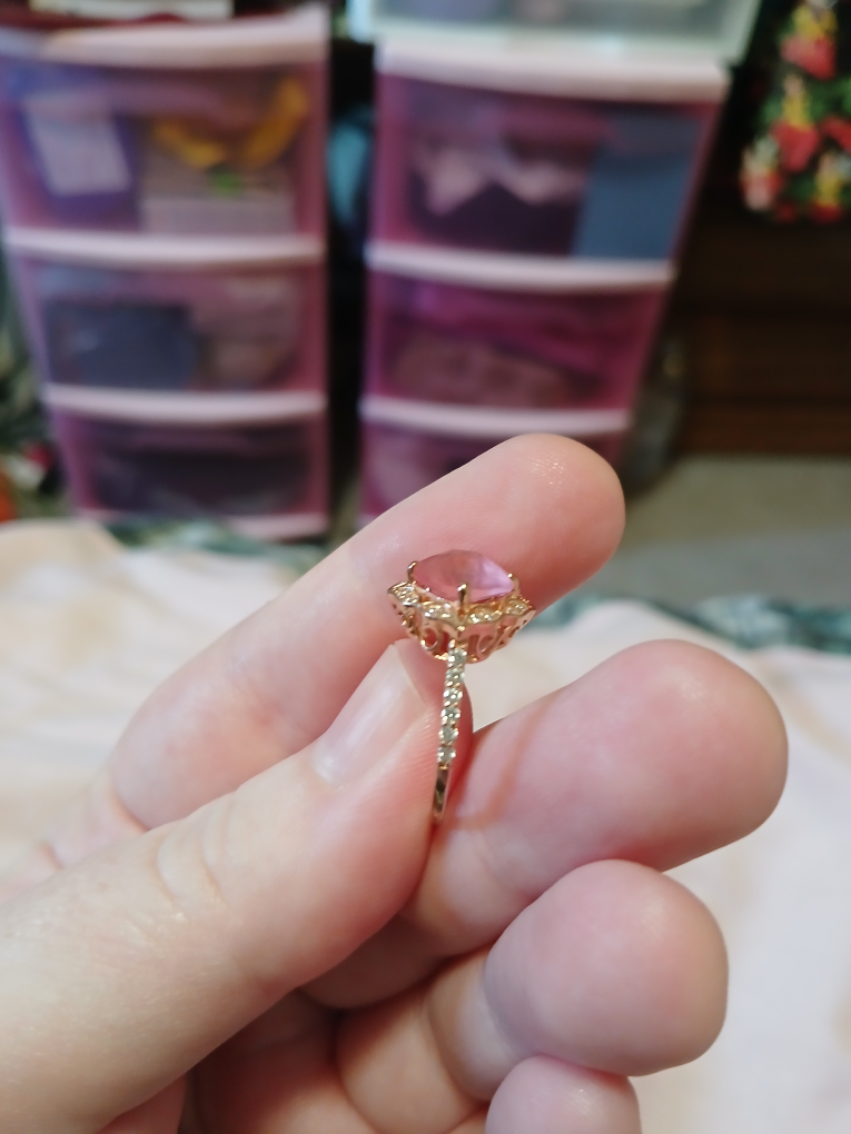 Rose Gold Ring with Pink Stone - photo 3