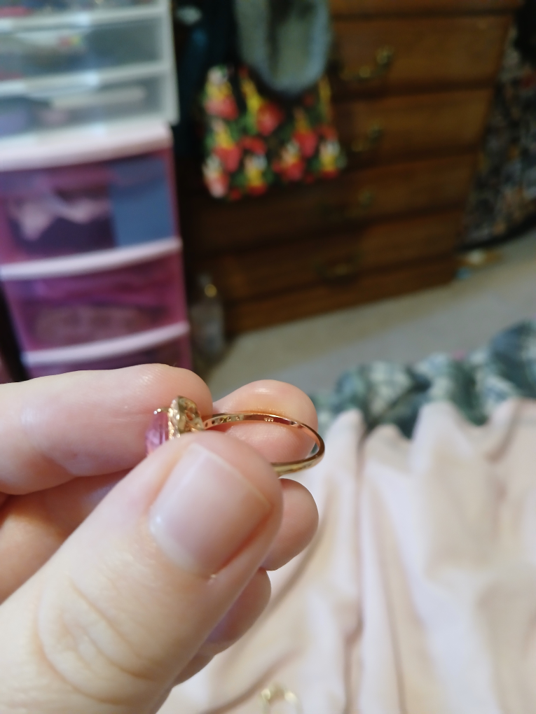 Rose Gold Ring with Pink Stone - photo 4