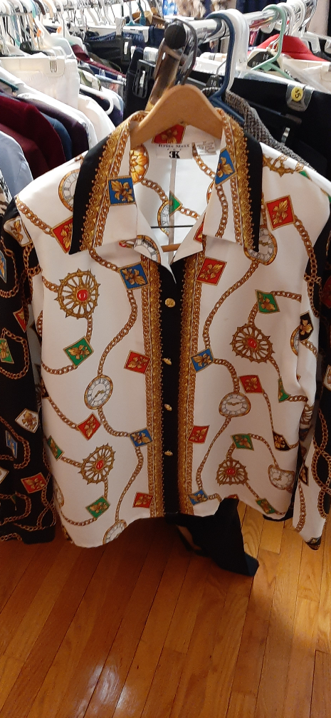 Ilyssa Maxx Vintage Chain Print Blouse