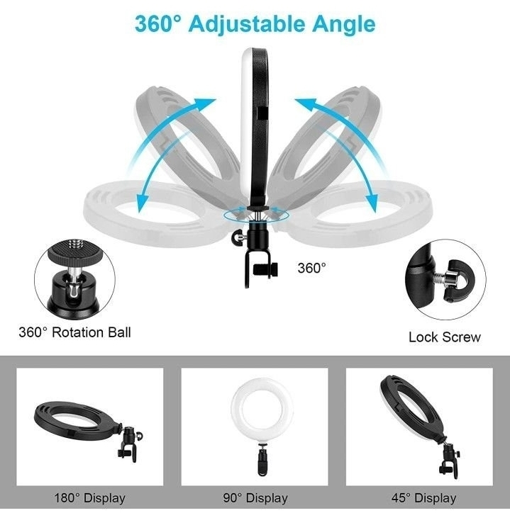 Selfie Ring Light 6.3" with Tripod - photo 3