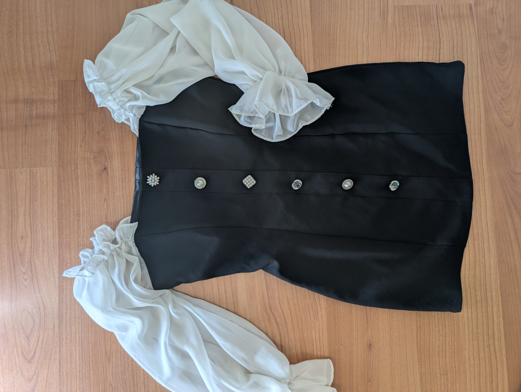 k fashion dress sheer sleeves