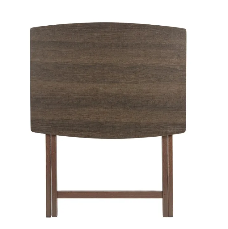 Folding Brown Wood TV Tray Table thumbnail