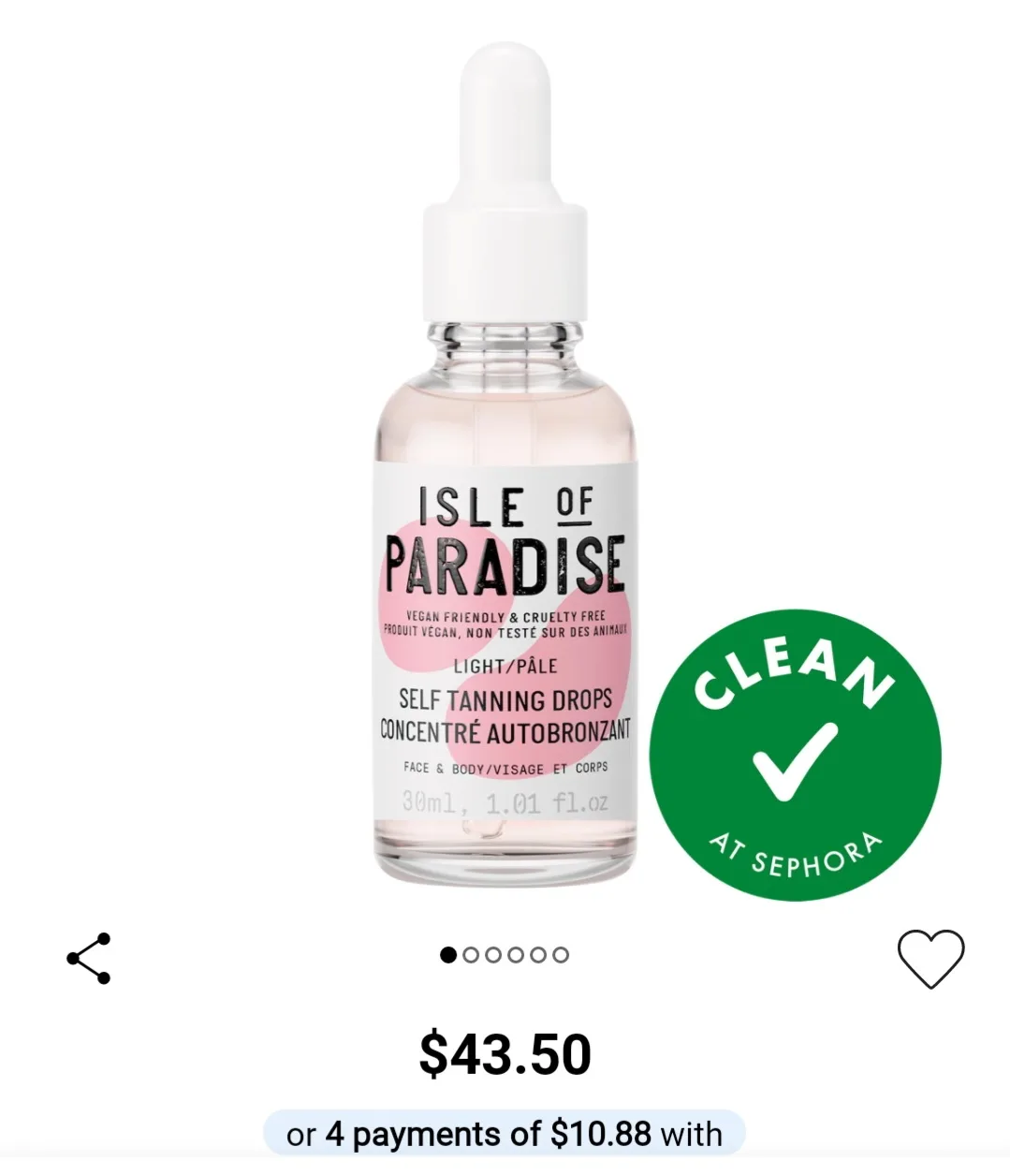 Isle of Paradise Dark Self Tanning Drops 30ml thumbnail