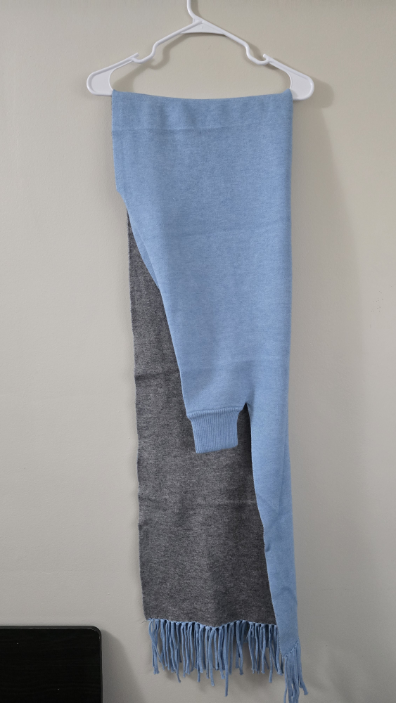 Two-Tone Scarf - Blue & Grey