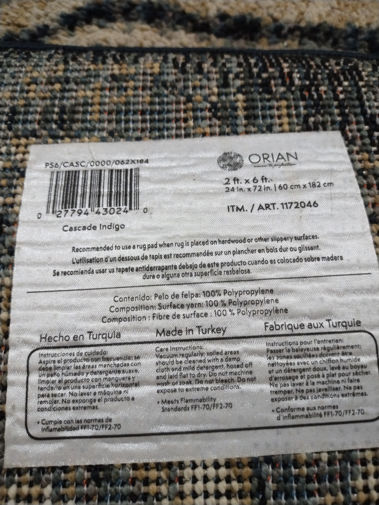 Orian Cascade Indigo Rug 2ft x 6ft - photo 2