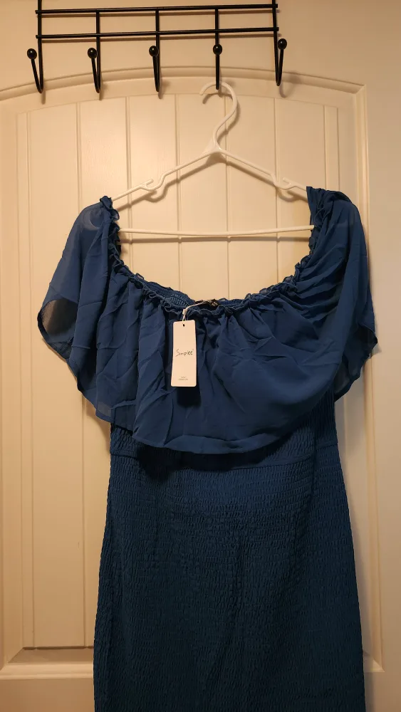 SimpLee XXL Blue Off-Shoulder Maxi Dress - New image indicator(2)