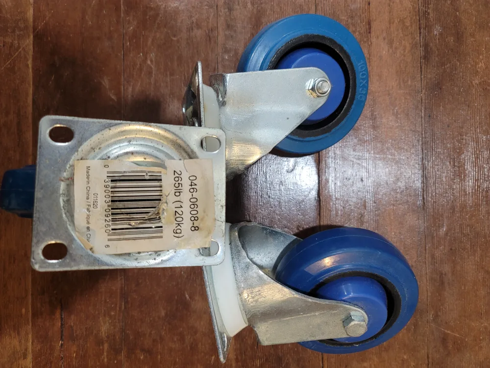Set of 3 Blue Swivel Casters thumbnail