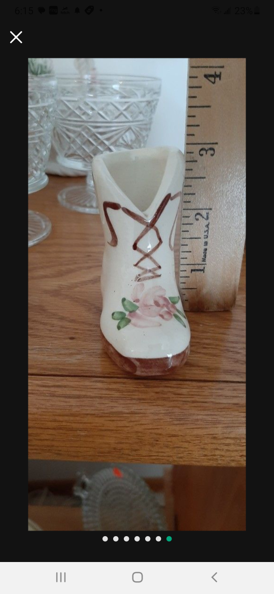Vintage mini ceramic porcelain shoe- - photo 2