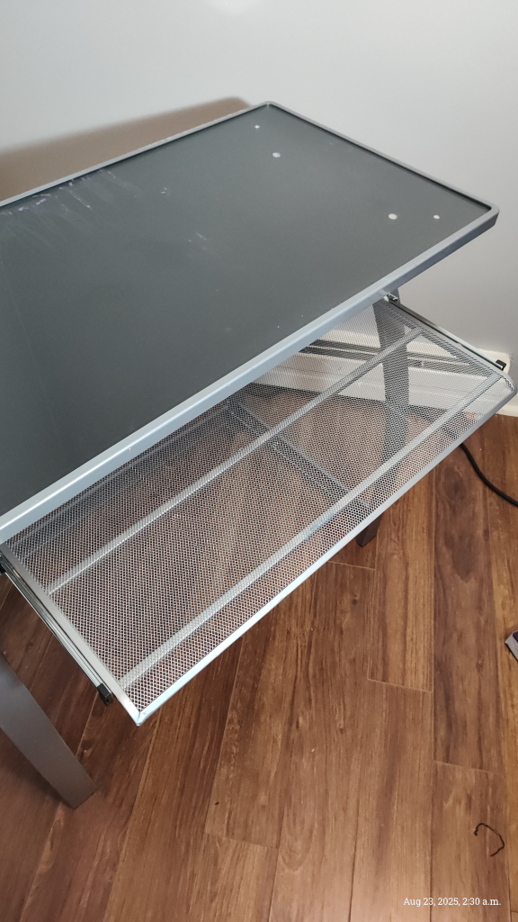 Grey Glass Top Computer Desk - photo 2