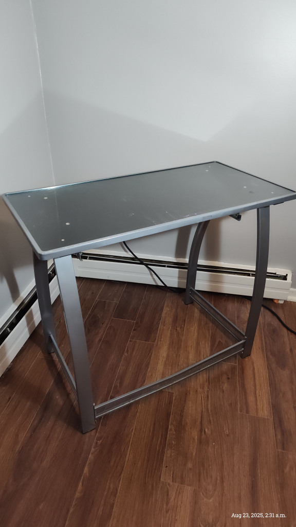 Grey Glass Top Computer Desk - photo 4