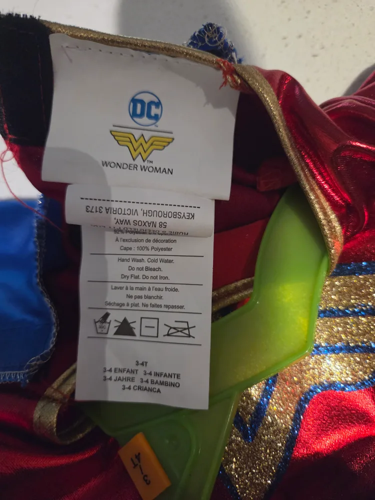 Wonder Woman Costume Dress - Size 3-4T image indicator(3)