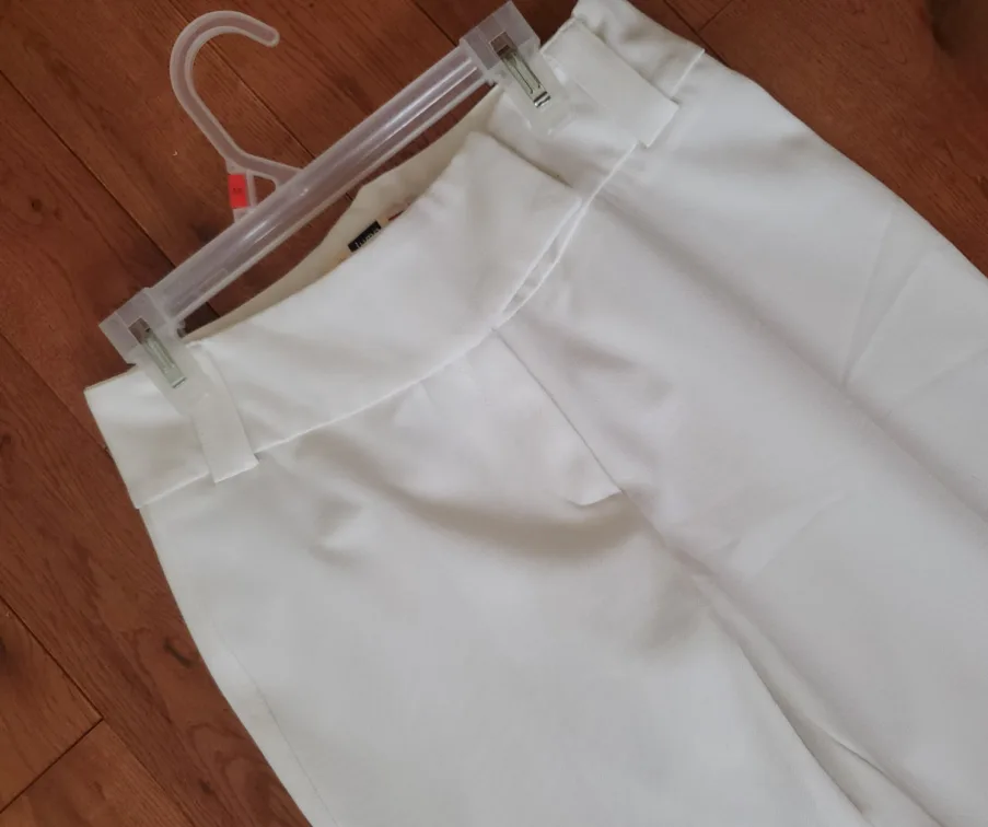 New White Flare Leg Pants image indicator(2)