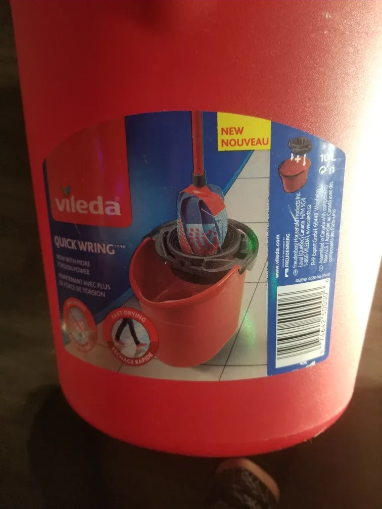 Vileda Quick Wring Mop Bucket - Red thumbnail