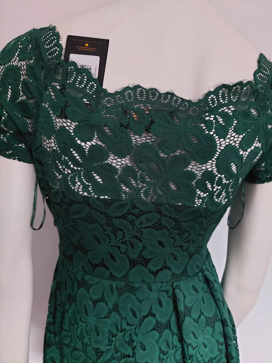 NEW - Emerald Green Lace Dress SIZE S image indicator(5)