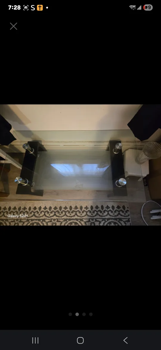 Glass Coffee Table - Black Legs image indicator(3)