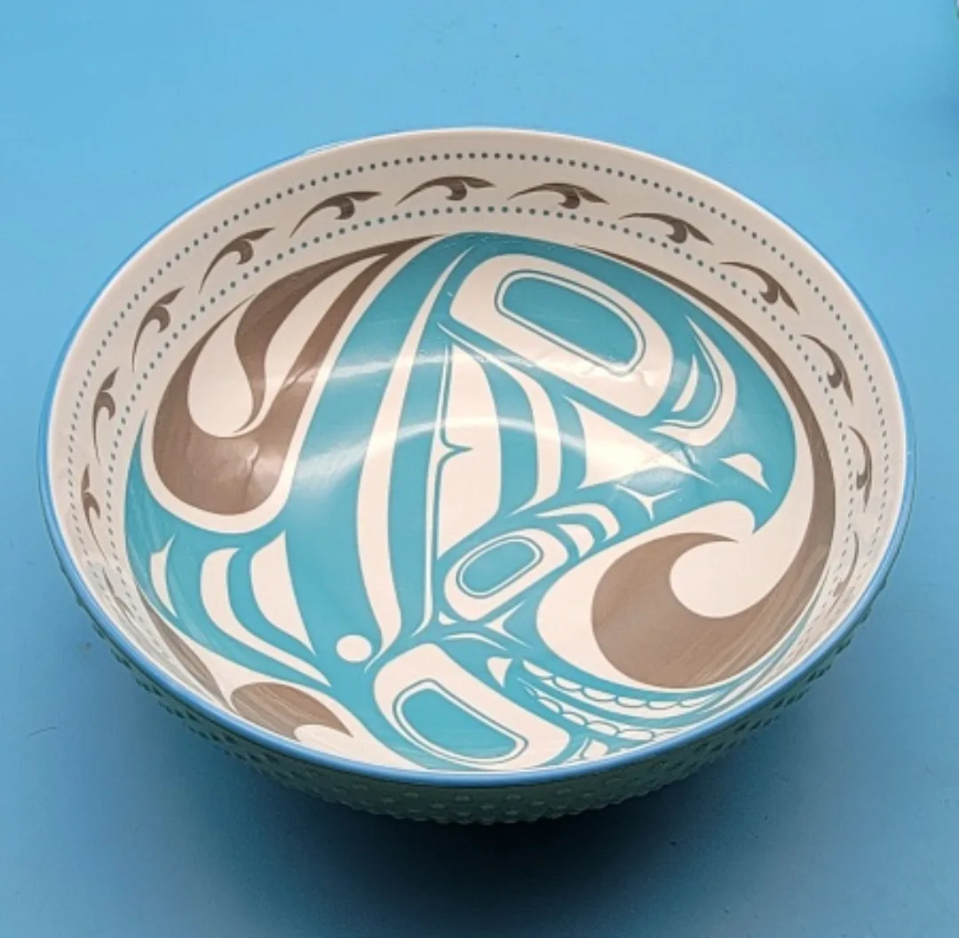 🥳VGC🤩 Serving Bowl Porcelain by Gitxsan artist Trevor Angus image indicator(4)