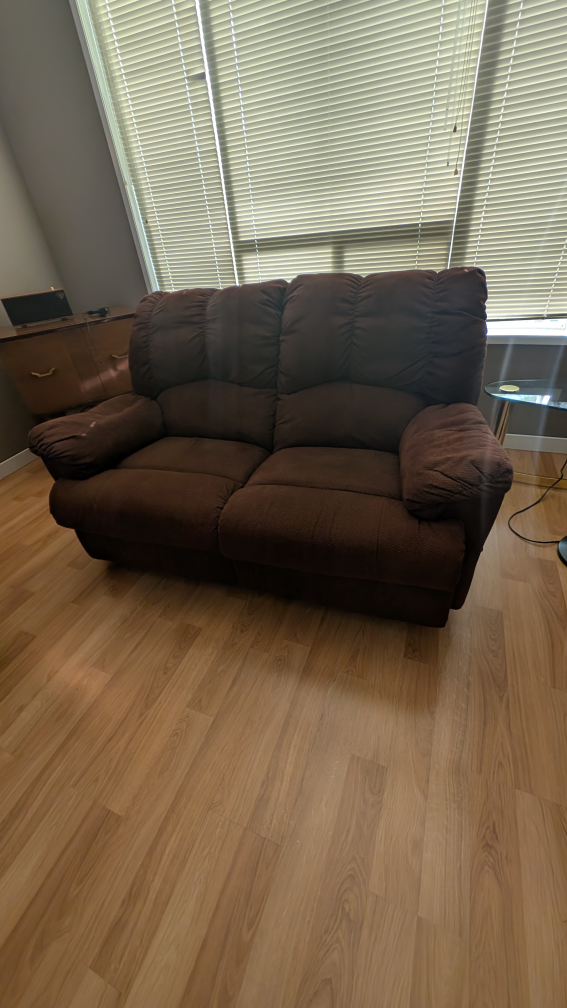 Brown Loveseat Recliner - photo 3