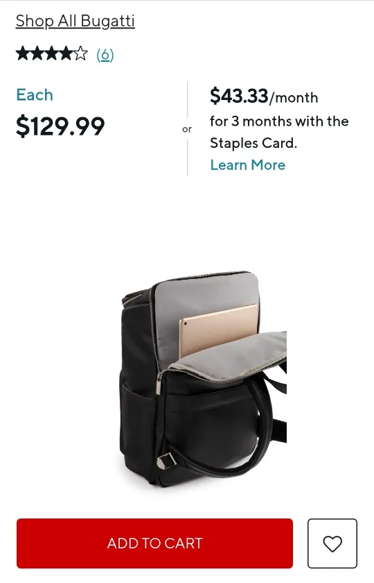 BACK TO SCHOOL:Bugatti Black Vegan Leather Backpack image indicator(9)