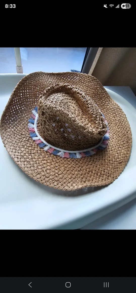Straw Hat with Tassels (12-24 months) thumbnail