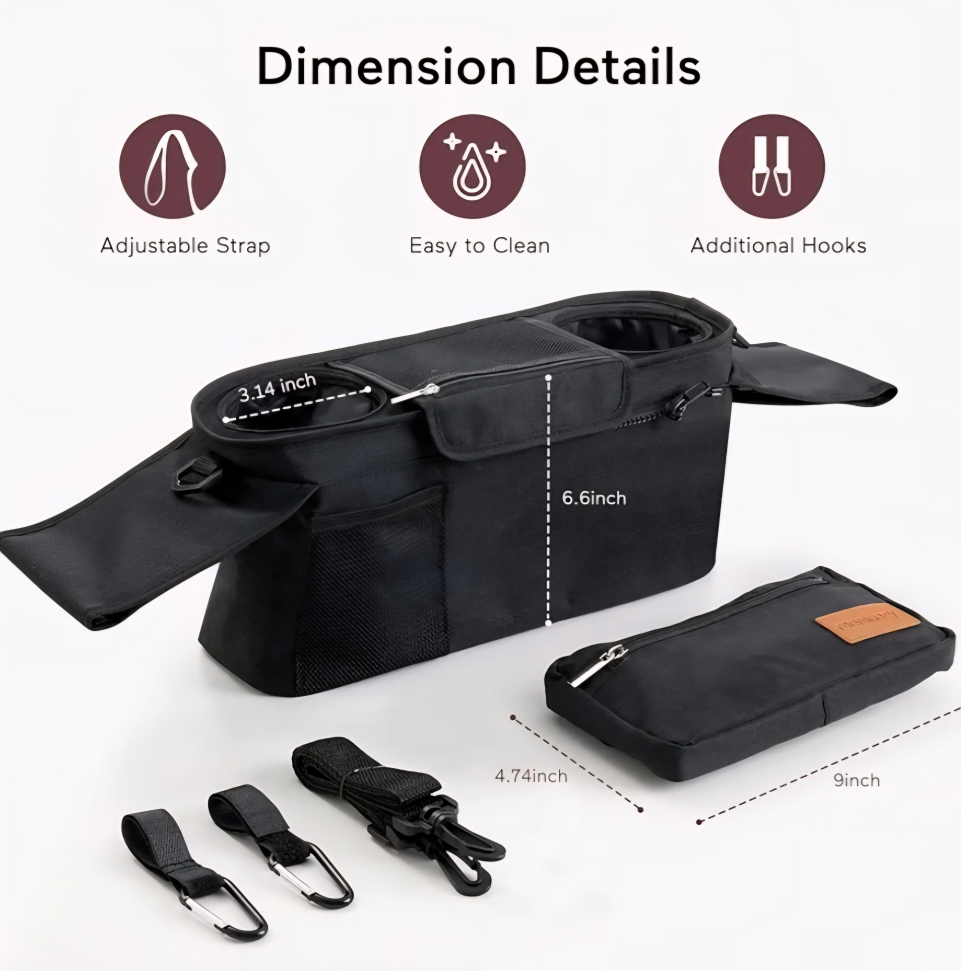 Momcozy Stroller Organizer Black - photo 3