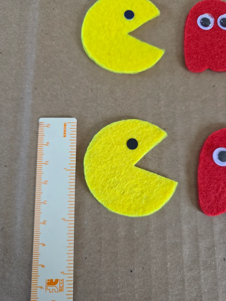 Handmade Pac-Man & Ghost Felt Appliqués image indicator(2)