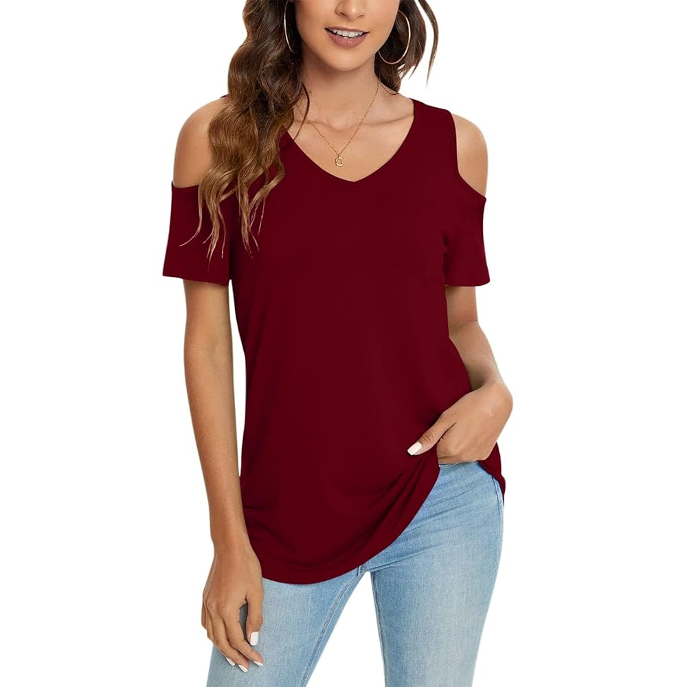Red Cold Shoulder Top - Size S - photo 3
