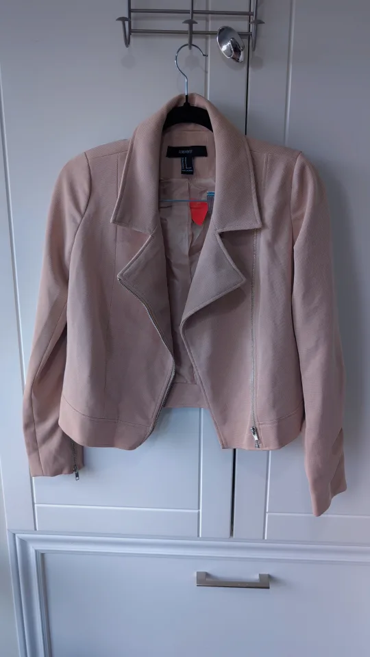 H&M Light Pink Moto Jacket thumbnail