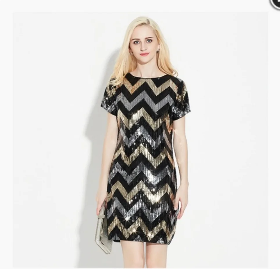 Sequin Chevron Dress thumbnail