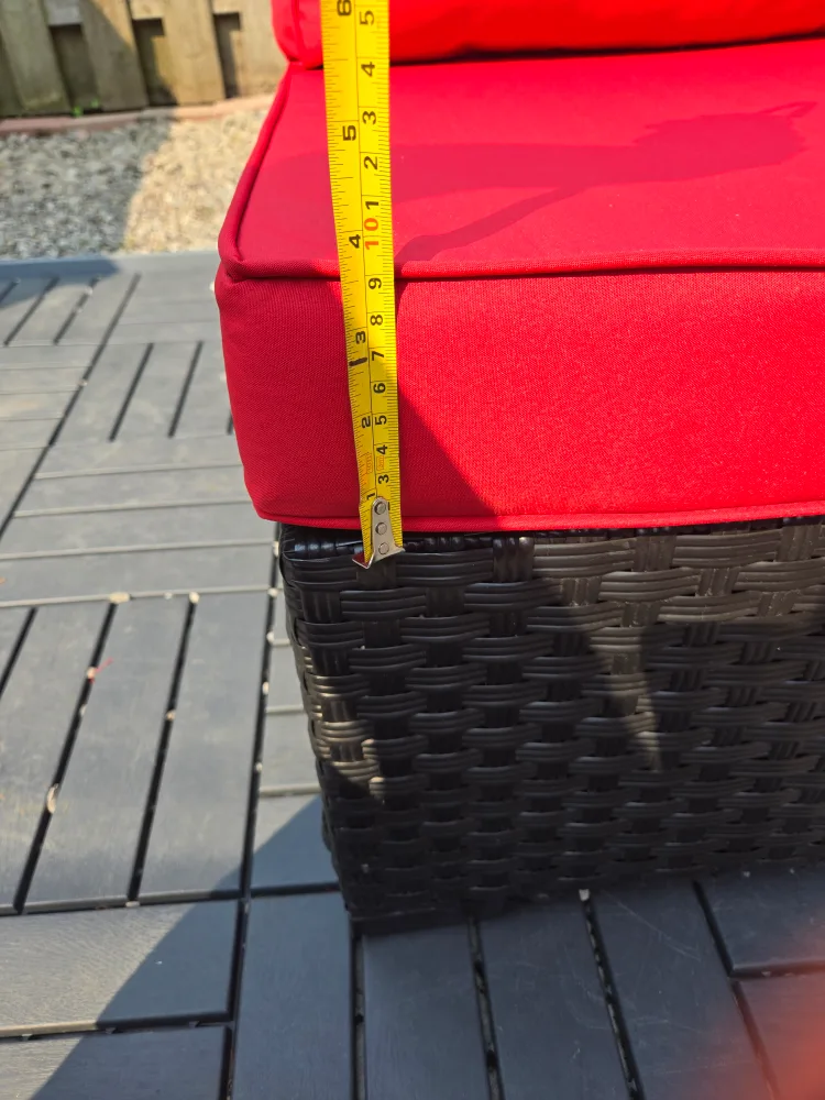 Outdoor Patio Chair with red cushion image indicator(2)