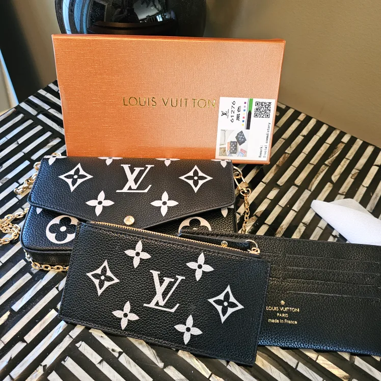 Louis Vuitton Black & White Wallet on Chain thumbnail