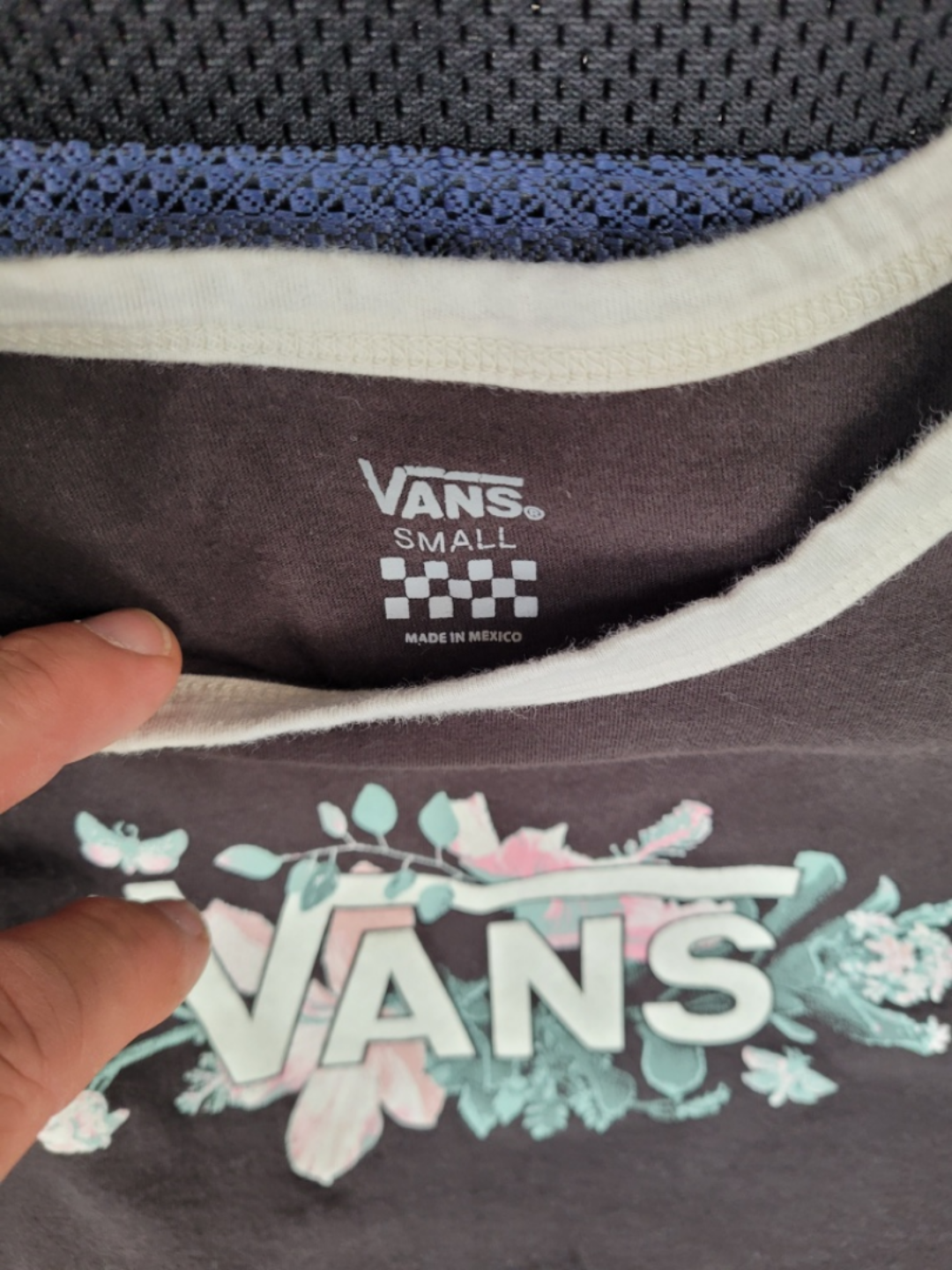 Vans Floral Logo Ringer Tee - Size Small - photo 3