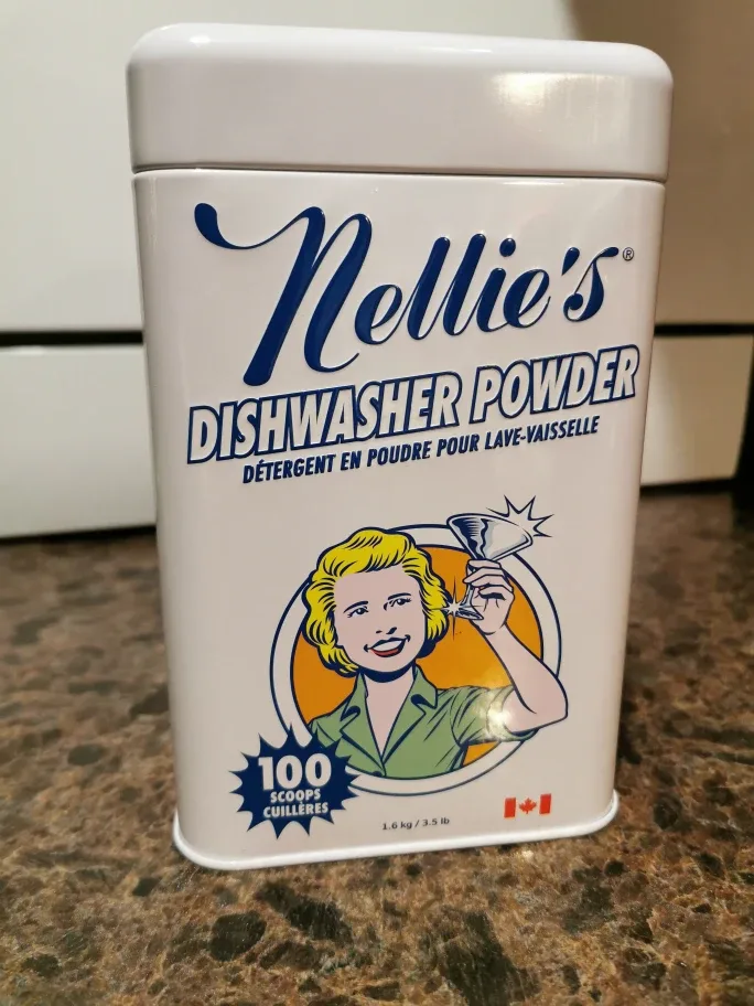 BNIB Nellie's Dishwasher Powder Tin - 1.6 kg image indicator(2)