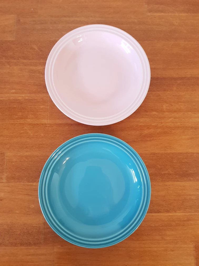 Le Creuset Plates - Turquoise & Pink