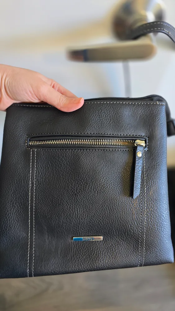 Roots Black Leather Crossbody Bag thumbnail