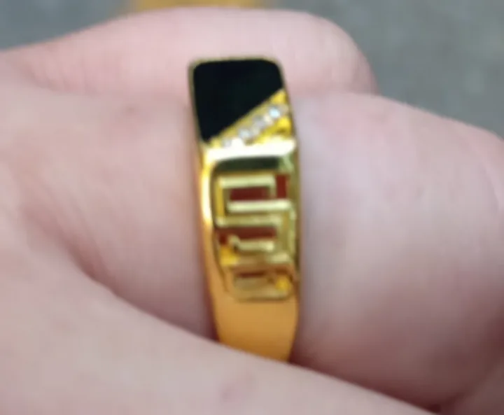 Gold Ring with Black Stone thumbnail