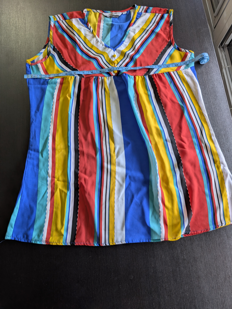 Striped sleeveless blouse - photo 2