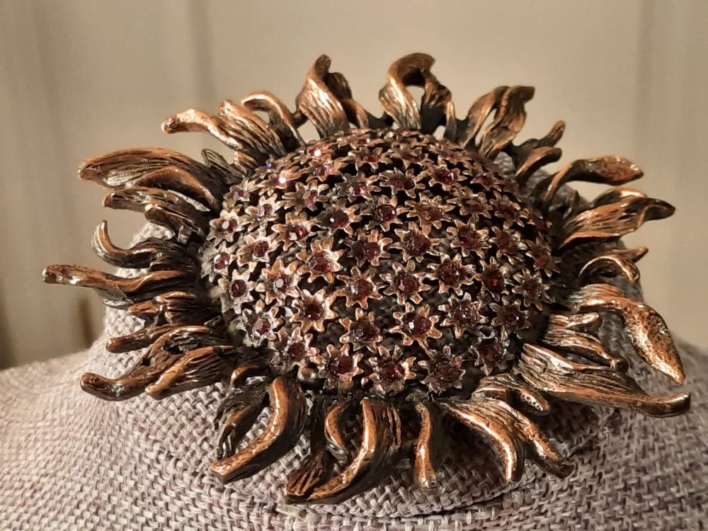 D. Pollak Sunflower Brooch Pin thumbnail