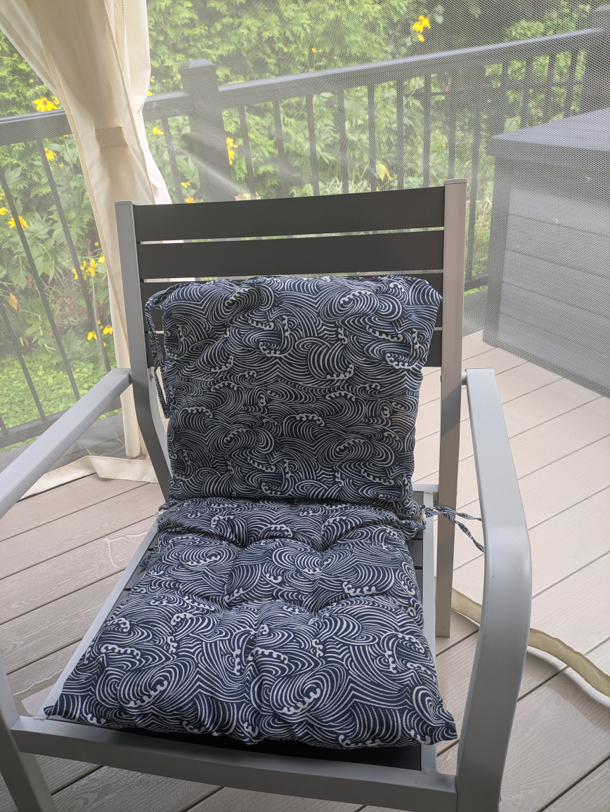 Chair Cushions - B&W Wave & Scale Pattern - photo 2