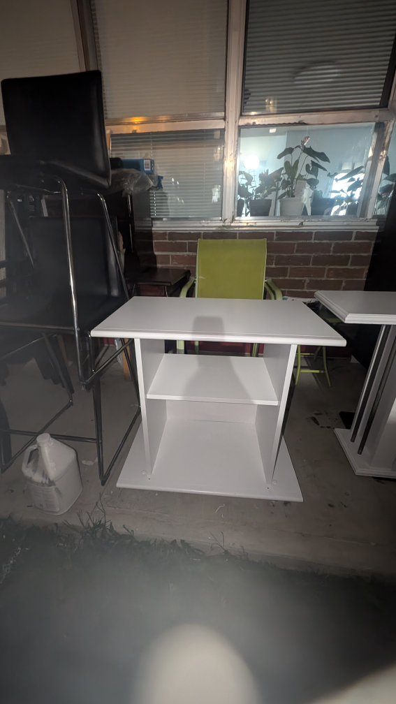 White Side Table with Shelf - photo 2