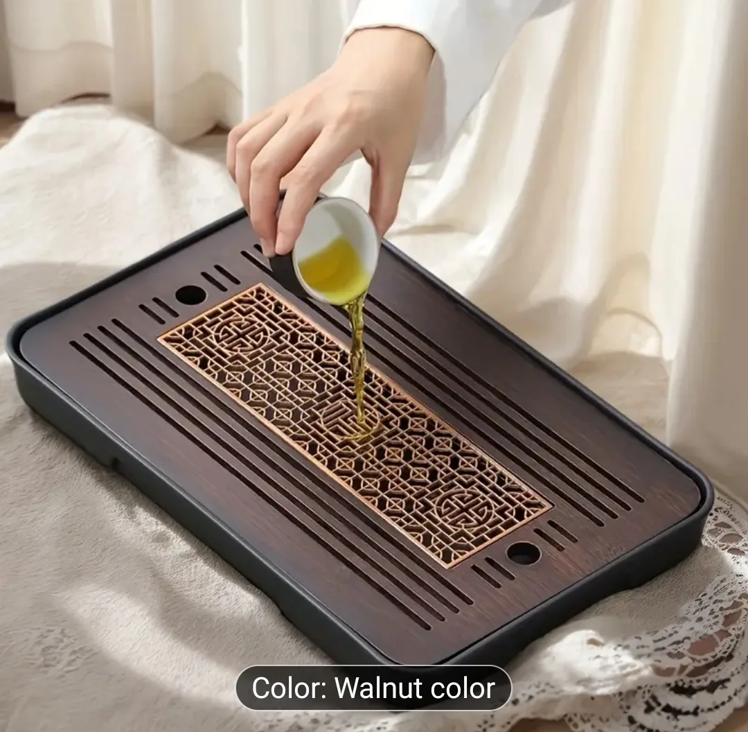 Walnut Colour Tea Tray, 37x24cm, New in Box image indicator(4)