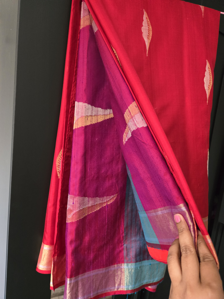 Red & Purple Saree - photo 2