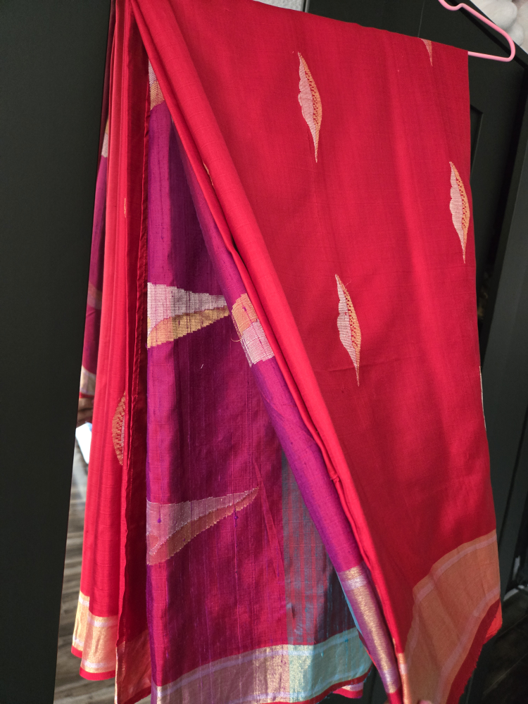 Red & Purple Saree - photo 3